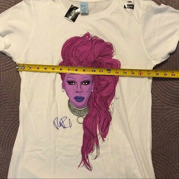 RuPaul NWT Women's Junior Large White 100% Cotton Portrait Tee Drag Race - Picture 5 of 6